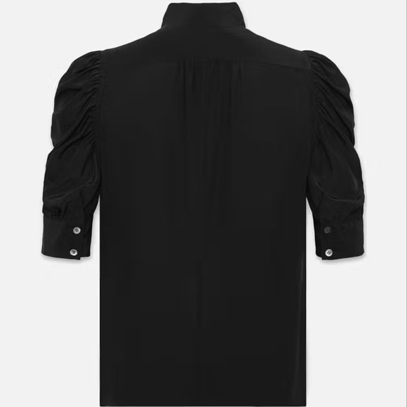 Frame Black Silk Puff Sleeve Blouse - Picture 3 of 6
